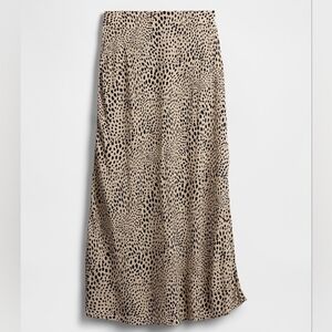 Gap Crepe Leopard Midi Skirt Large
